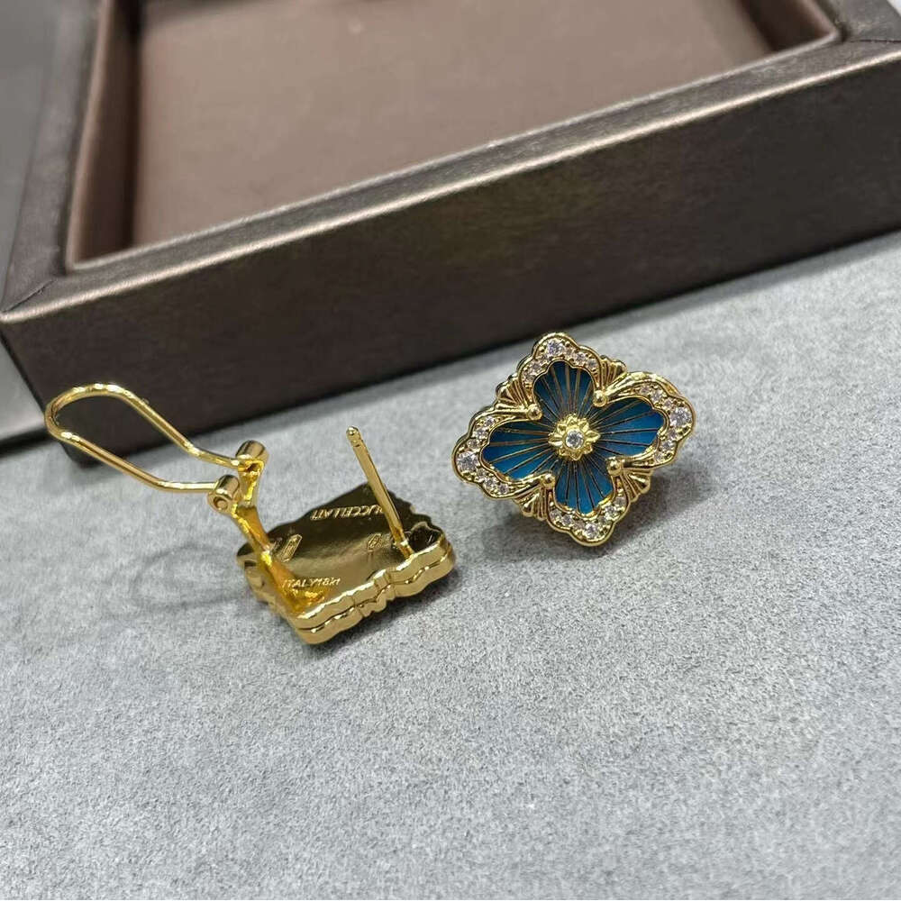 Bracelet Light Luxury Fashion Collarbone Chain High Version Clover Bracelet Women Wear Double Sided Flower Pendant Necklace Exquisite Clover Earrings - view 8