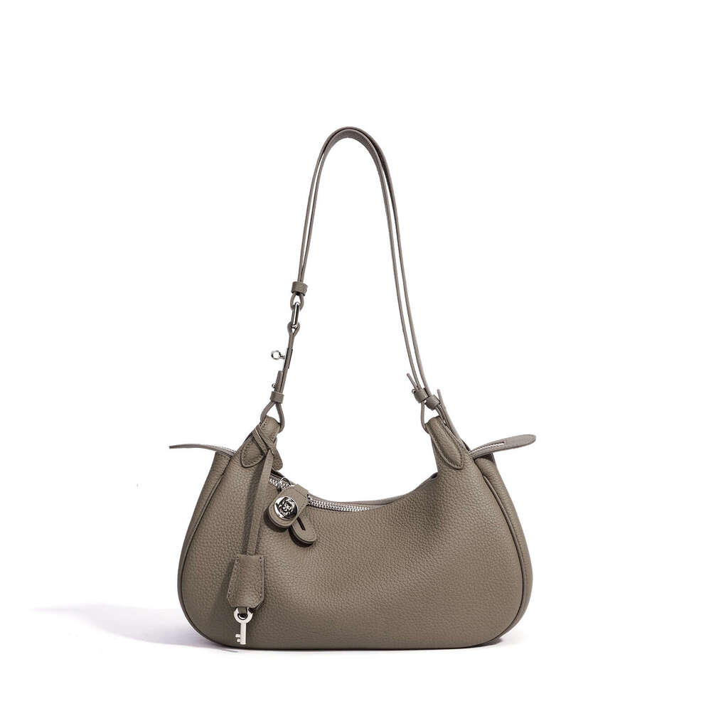 Spring Korean Style Trendy Fashion Crescent Exquisite Genuine Leather Commuting Shoulder Crossbody Niche Underarm Bag For Women SENYY