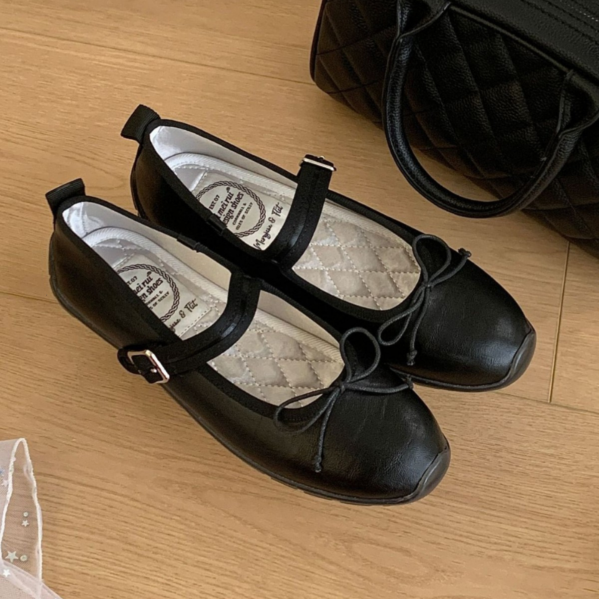 Ballet 2025 Spring New One-Strap Bow Mary Jane Flat Korean Niche Single Shoes for Women ddmythur
