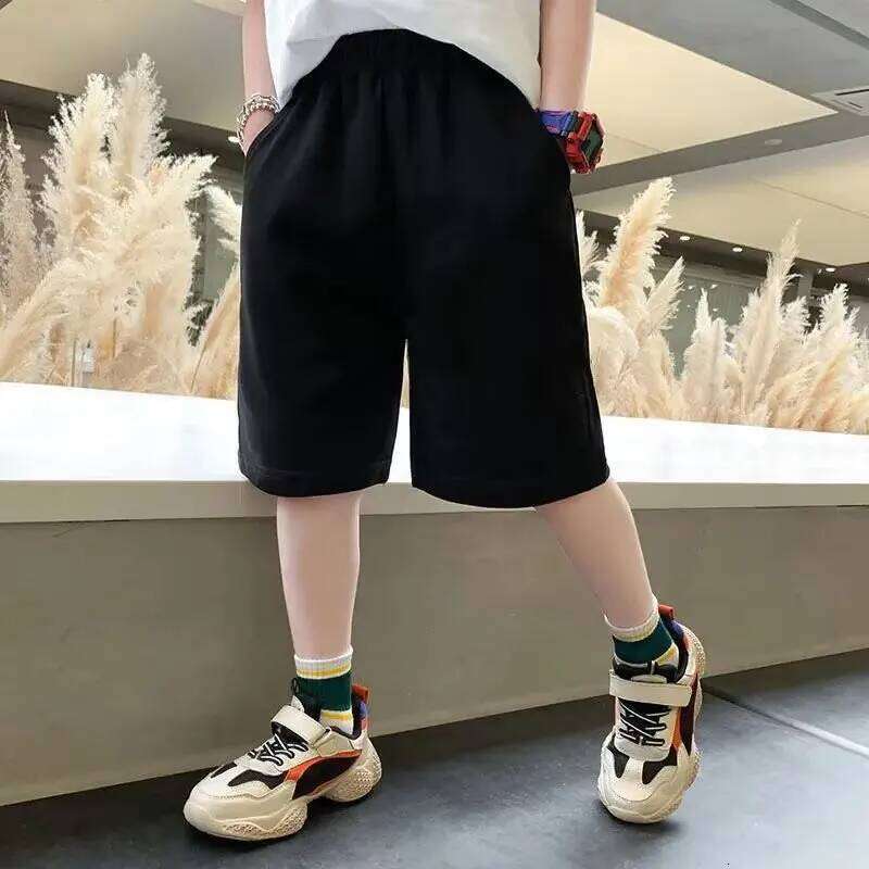 1pcs Kids Shorts Boys Girls Baby Solid Color Casual Pant Summer Children Short Pants Sport Clothing Grey Black 26W0506