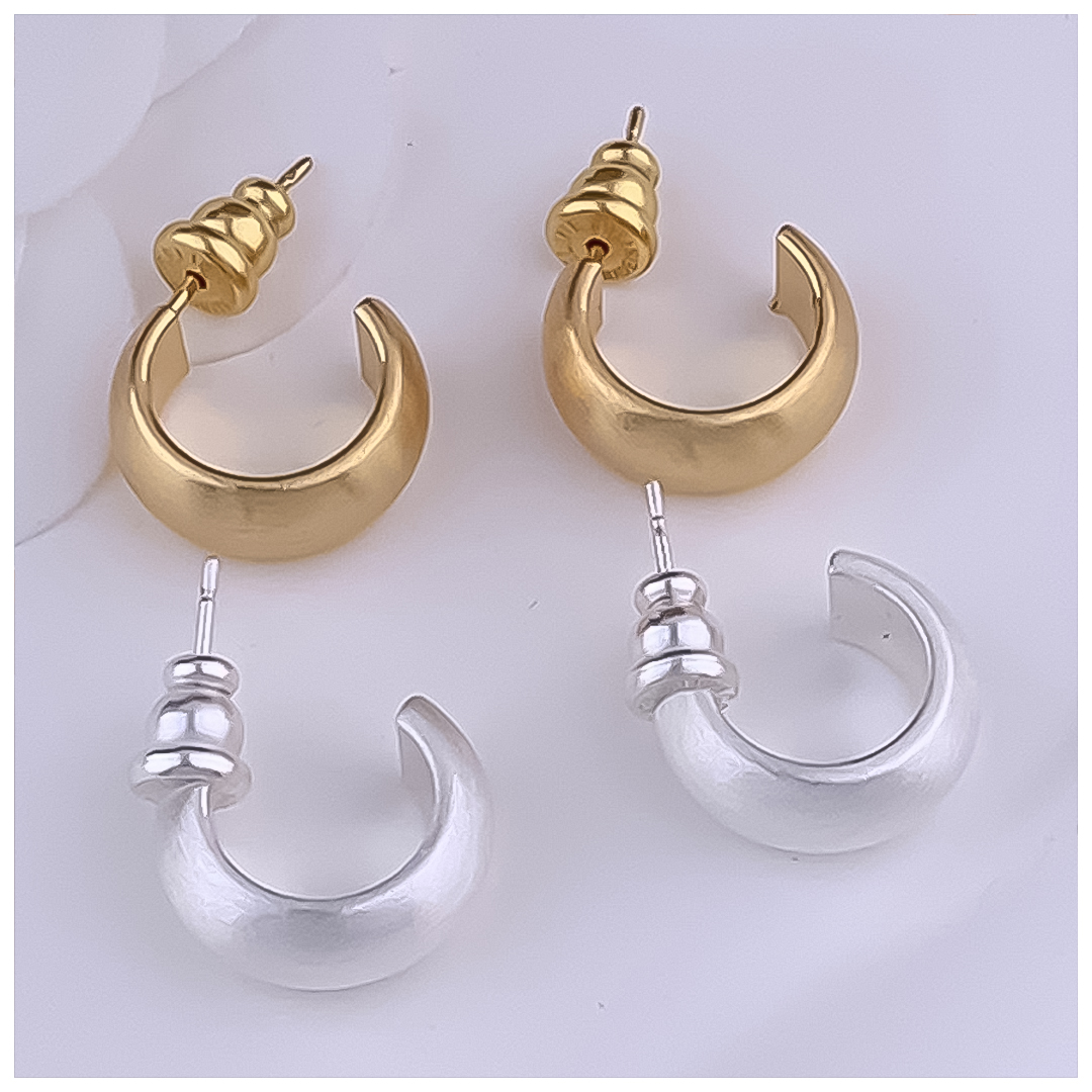 Designer Earrings Designer Earrings Women 18K Gold Silver Plated Earring Matte C Shape Hoop Earrings Luxury Jewlery Designer for Women Elegant Timeles