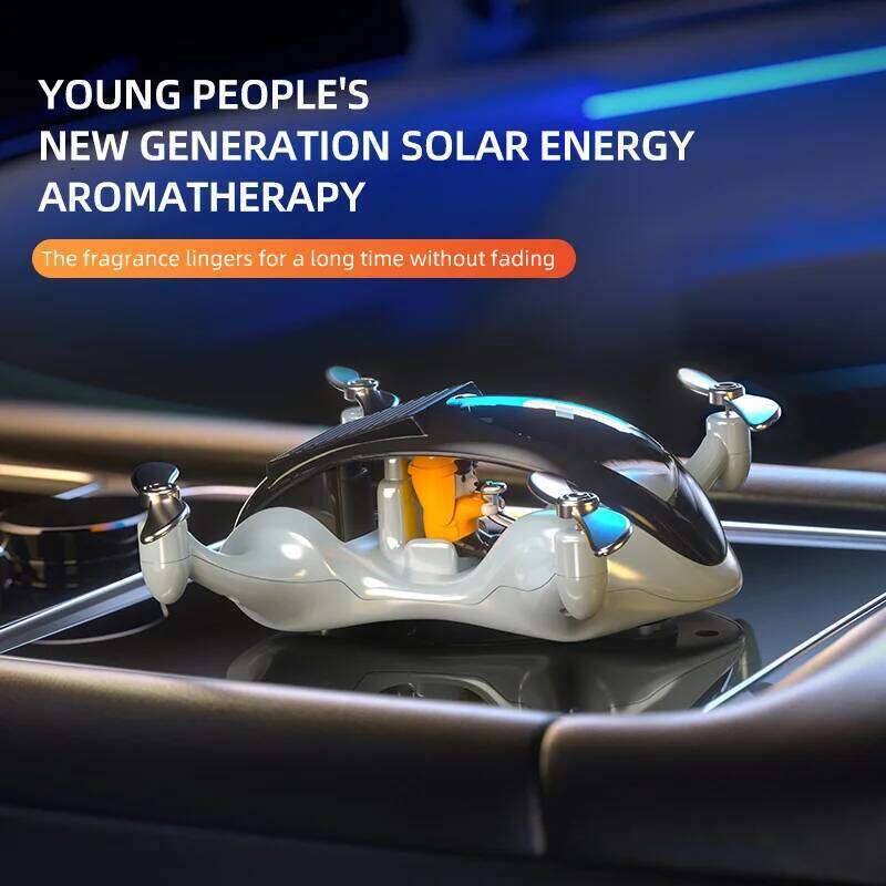 Powered Rotation Helicopter Solar Aromatherapy Air Freshener Alloy Creative Car Perfume Decoration High Quality