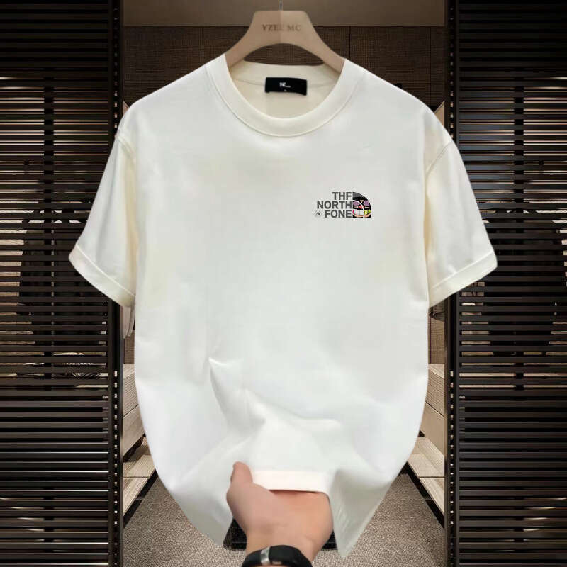 Designer 2026 260g Heavy Weight Double Yarn Combed Short-sleeve T-shirt For Men, Summer Cool Luxury Feel, Loose Fit, Round Neck, Trendy Brand, Versati