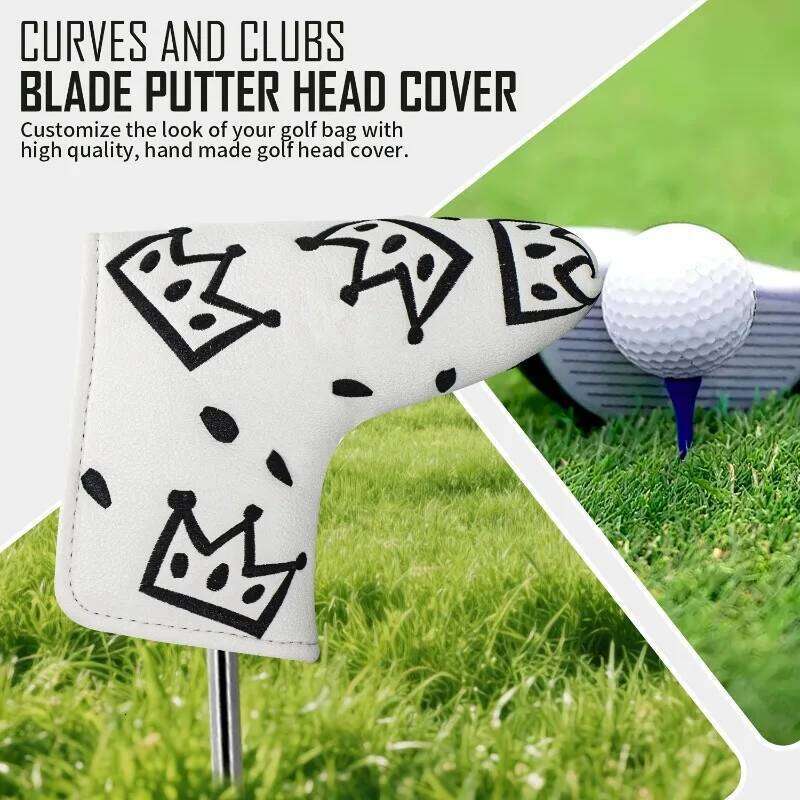 Golf with Cheese Crown Design - Durable Putter Cover, PU Material, Fashionable Pattern Cover 26Y0506