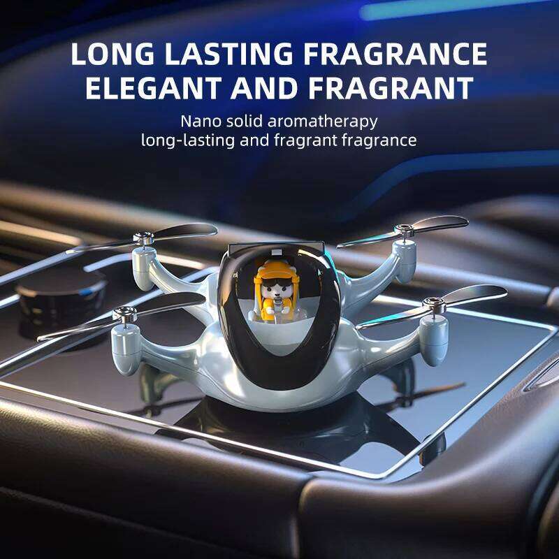 Powered Rotation Helicopter Solar Aromatherapy Air Freshener Alloy Creative Car Perfume Decoration High Quality