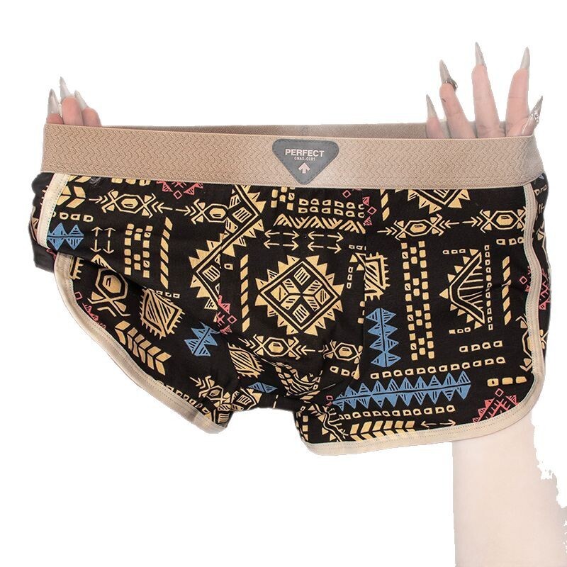 High End Designer Retro Ethnic Style Mens Underwear Amaya Pure Cotton Breathable Skin Friendly Sports Elastic Waist Comfortable Casual Daily Wear Fash
