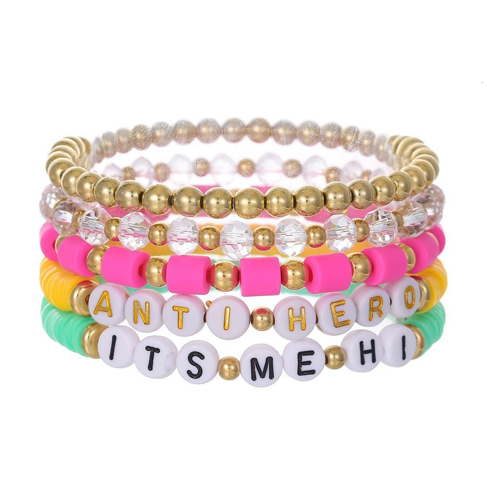 Charm Bracelets Trendy Acrylic Bohemian Set for Women Multilayer Seed Beads Chain Bracelet Bangles Ladies Diy Fashion Jewellery 231027
