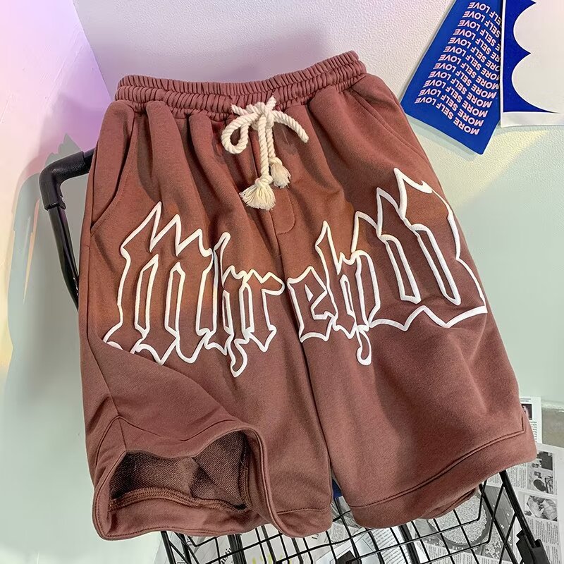 Men's Foam Printed Shorts, Summer American Trendy Loose Ins Hot Style Casual Basketball Five-Point Pants