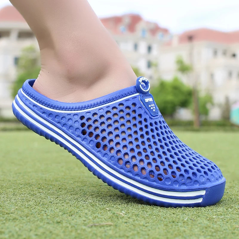 YRZL Men Shoes Beach Slippers Unisex Hollow Out Casual Women Beach Sandal Flip Flops Shoes Non-slip Size 36-45 Mens Slippers 260625 - view 4