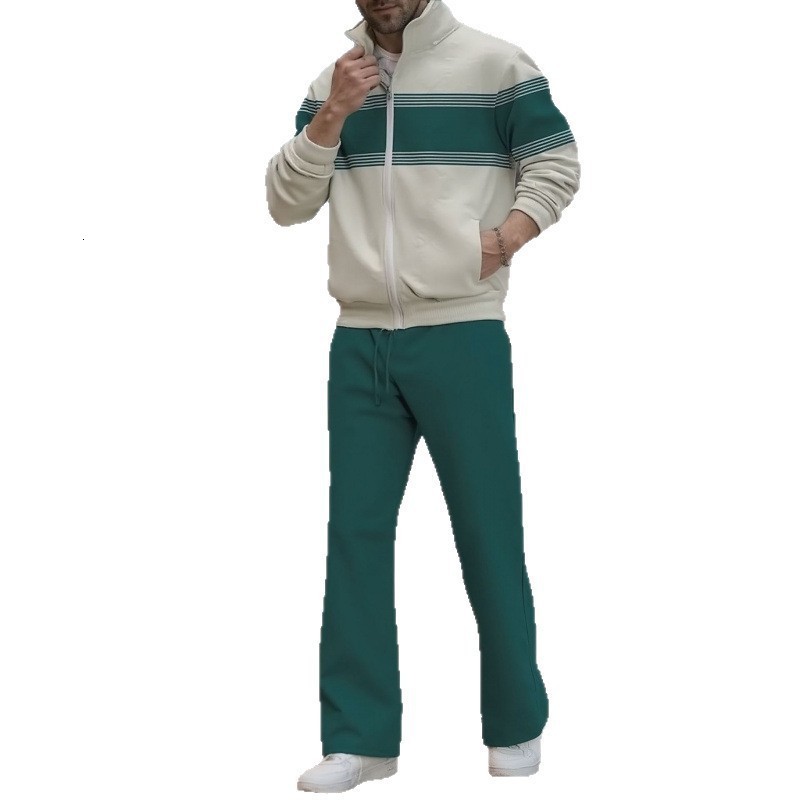 2026 Mens Zipper Jacket and Pants Casual Sports AutumnWinter Suit Summer Tech Print 260227