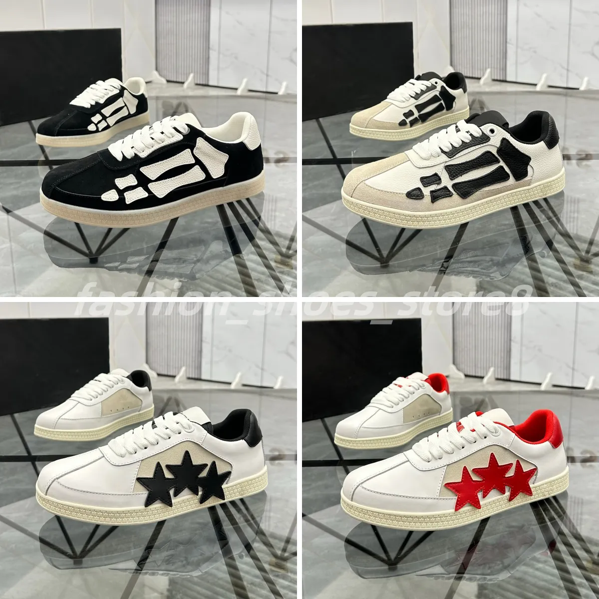 Designer Shoes Pacific Bone Shoes Men Casual Shoes Low-top Suede Vintage Sneakers Fashion skeleton Flat Trainers Outdoor walking Classic board shoes size 38-46