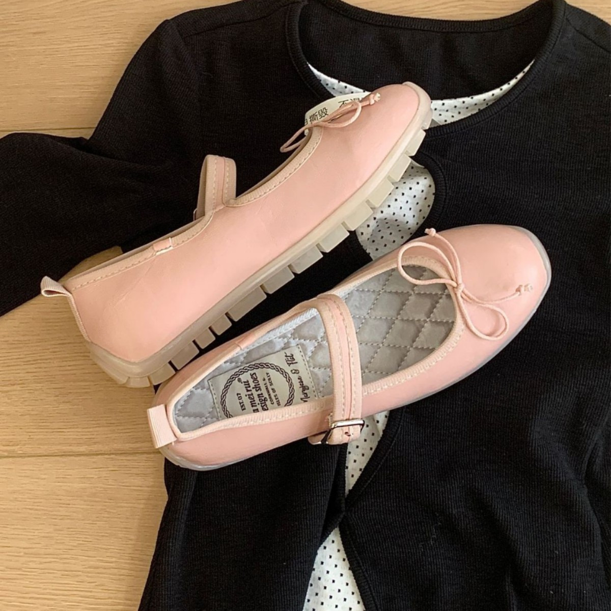 Ballet 2025 Spring New One-Strap Bow Mary Jane Flat Korean Niche Single Shoes for Women ddmythur