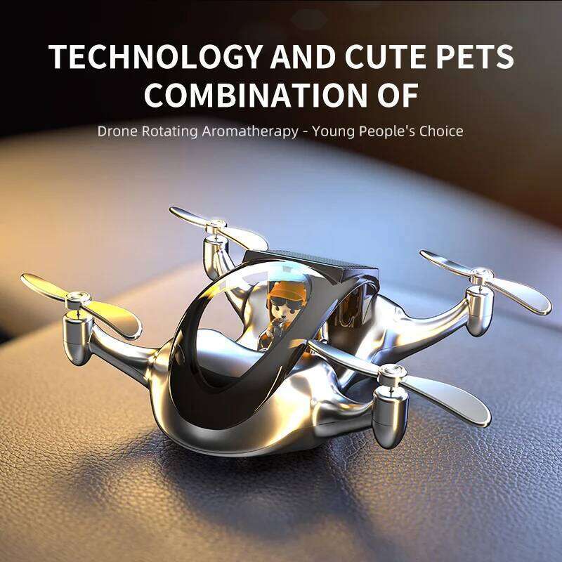 Powered Rotation Helicopter Solar Aromatherapy Air Freshener Alloy Creative Car Perfume Decoration High Quality