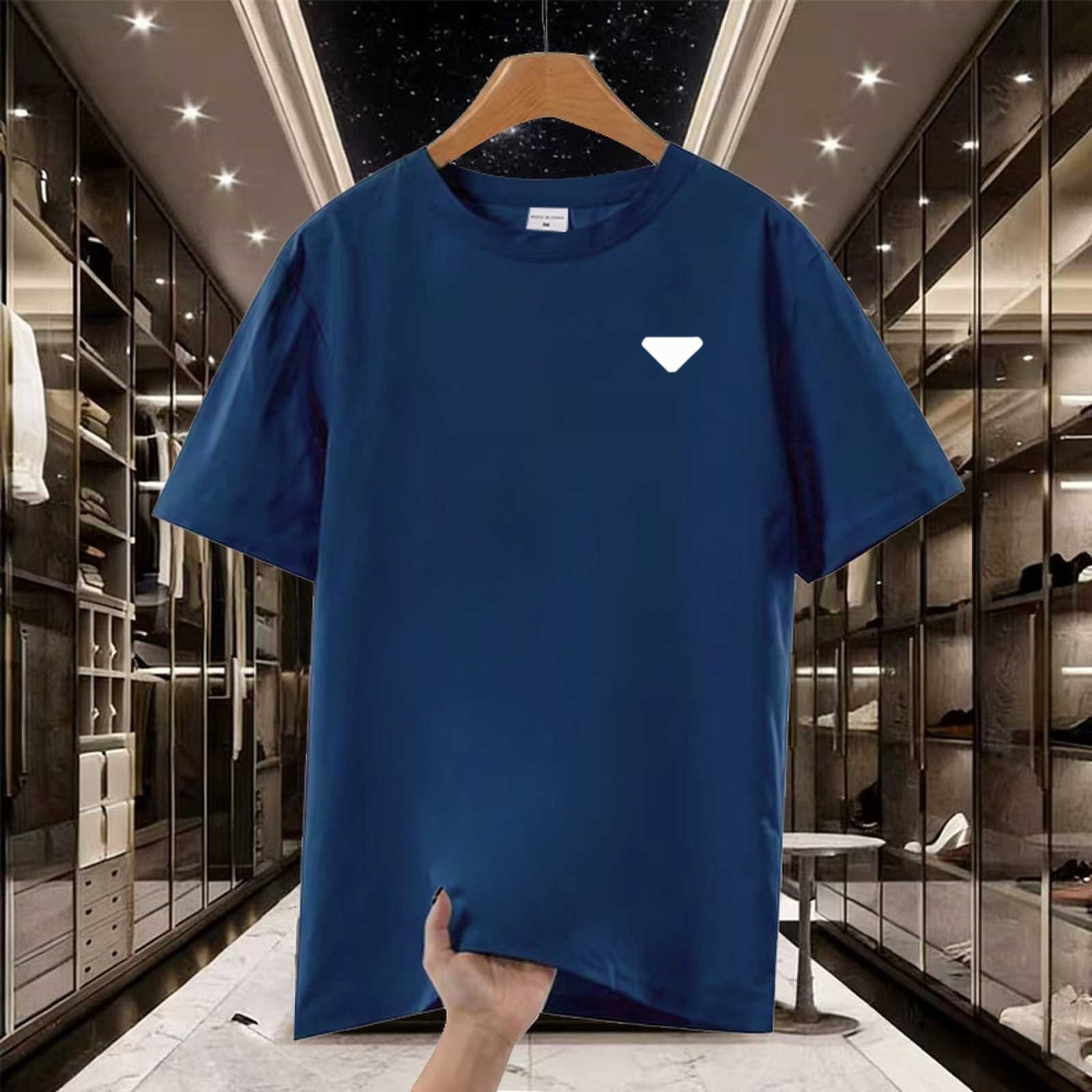 Free shipping luxury Men's T-Shirts Summer men's short sleeved round neck solid color loose casual T-shirt