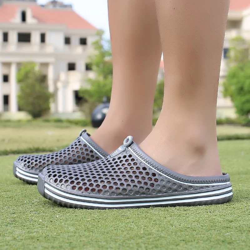 YRZL Men Shoes Beach Slippers Unisex Hollow Out Casual Women Beach Sandal Flip Flops Shoes Non-slip Size 36-45 Mens Slippers 260625 - view 7