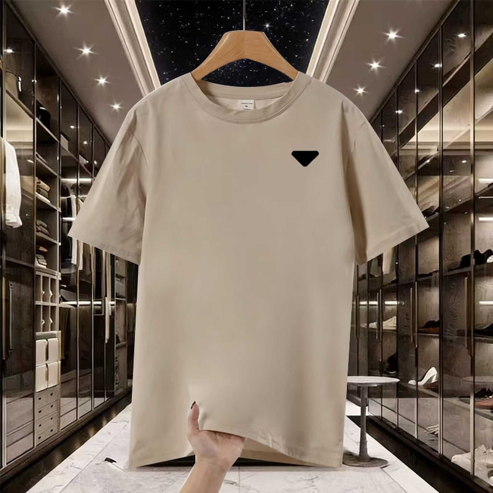 Free shipping luxury Men's T-Shirts Summer men's short sleeved round neck solid color loose casual T-shirt
