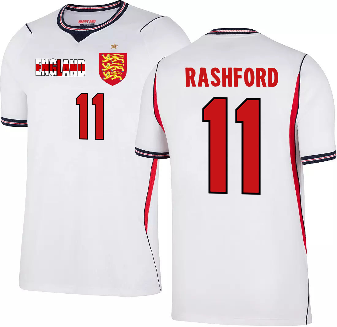 England Jersey Marcus Rashford NO. 11 World Cup 2026 T shirt English National Team Sports T-shirt Jerseys Flag Football Stars England Full Squad Home 