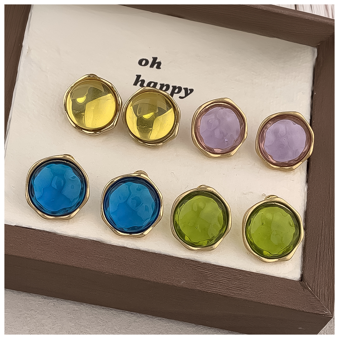 Designer Earrings Women 18K Gold Silver Plated Earring Vintage Glass Hoop Earrings Luxury Jewlery Designer for Women Elegant Free Shipping Buy One Get
