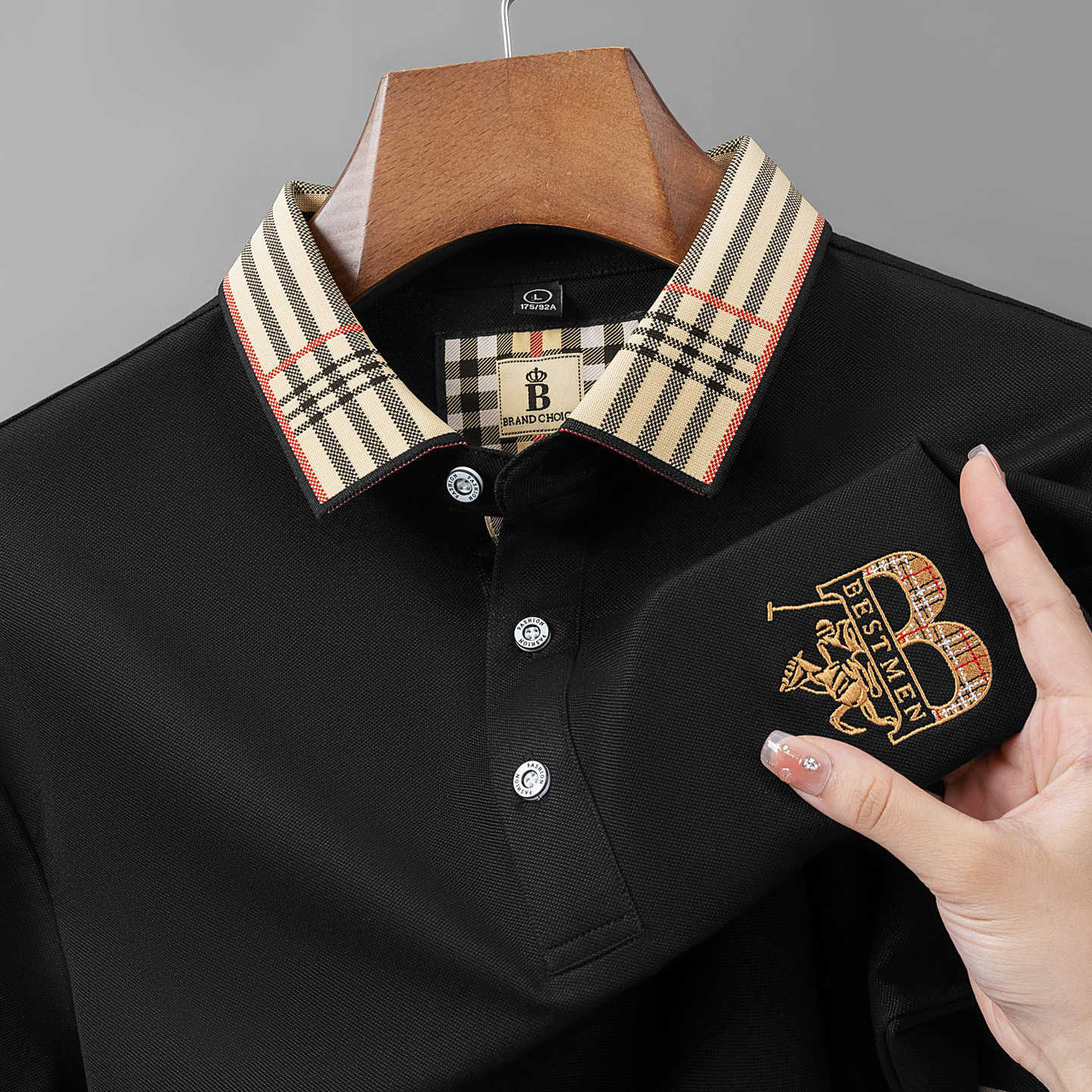 Alihu Mens Summer New Paul Brand Loose Embroidered Short Sleeve T-Shirt Mens Business Turn-down Collar Polo Shirt