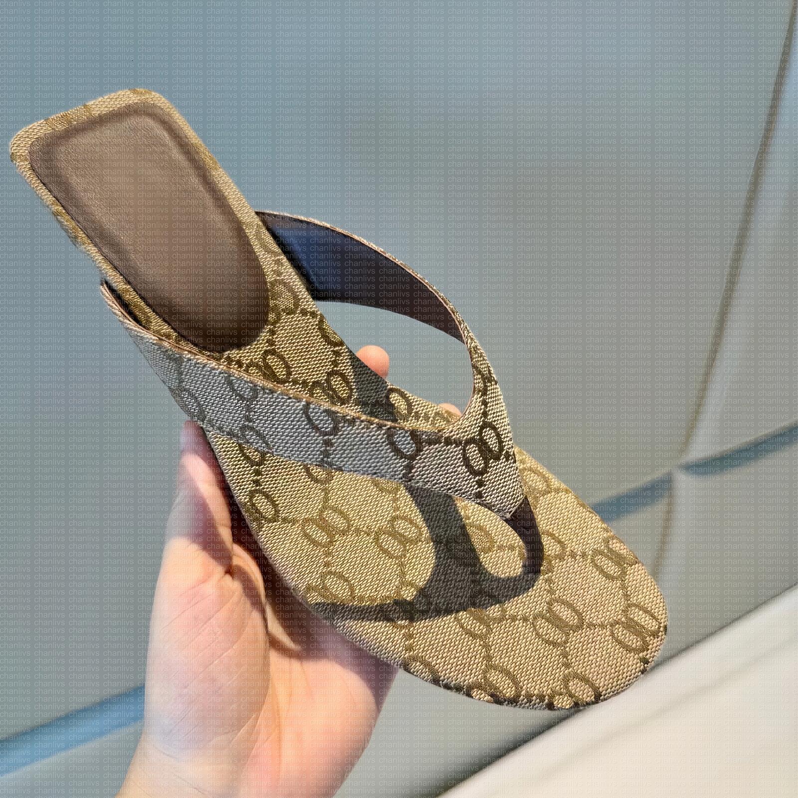 Designer Vittoria Thong Sandals Womens Kitten Heels Flip Flops Summer Beach Luxury Canvas Heel High Leather Slippers Fall Mules Pumps Lady Heeled 35-42 002
