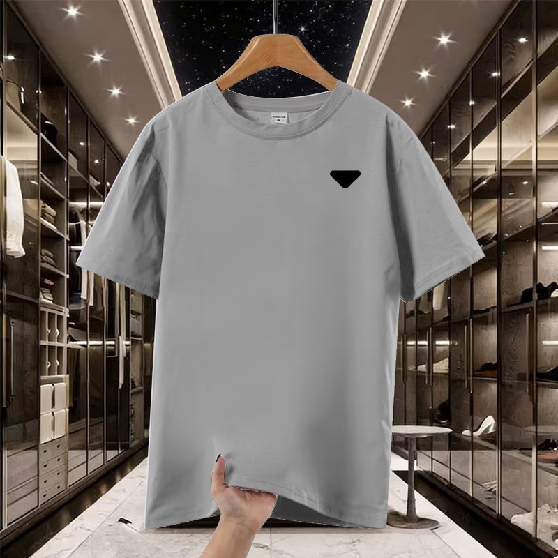 Free shipping luxury Men's T-Shirts Summer men's short sleeved round neck solid color loose casual T-shirt