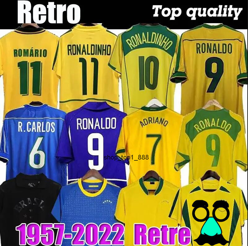 1970 1978 1998 retro Brasil PELE soccer jerseys 2002 Carlos Romario Ronaldo Ronaldinho shirts 2004 1994 BraziLS 2006 RIVALDO ADRIANO KAKA 1988 2000 20
