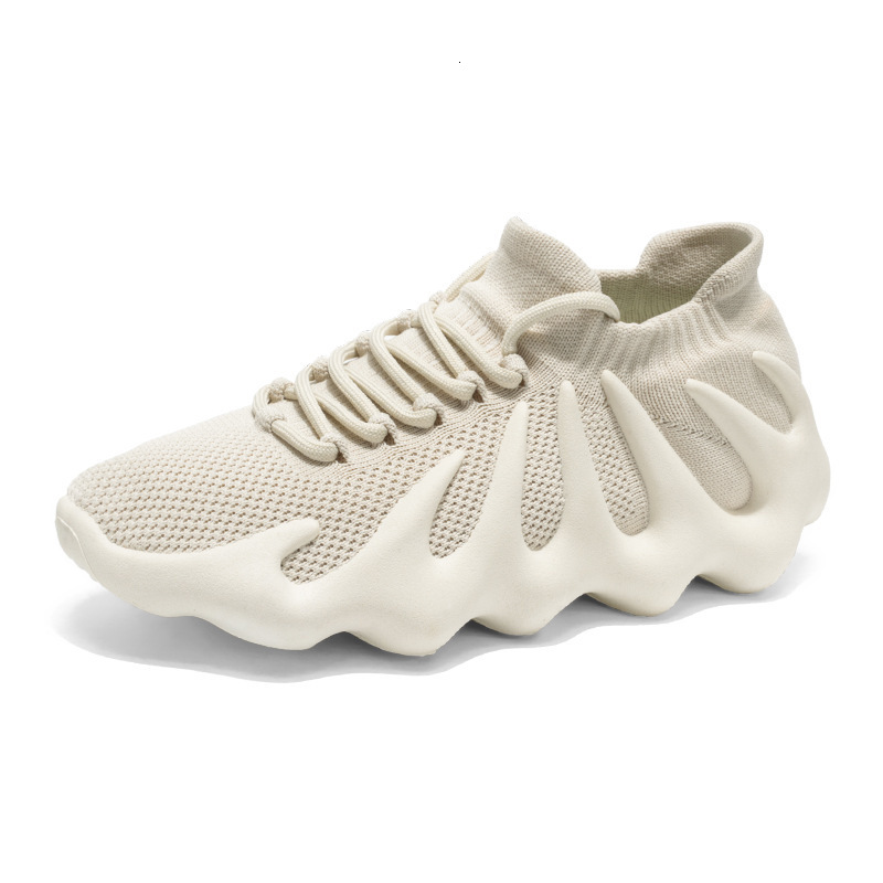 Womens All Black Breathable Knit Running Shoes With Unique Sole