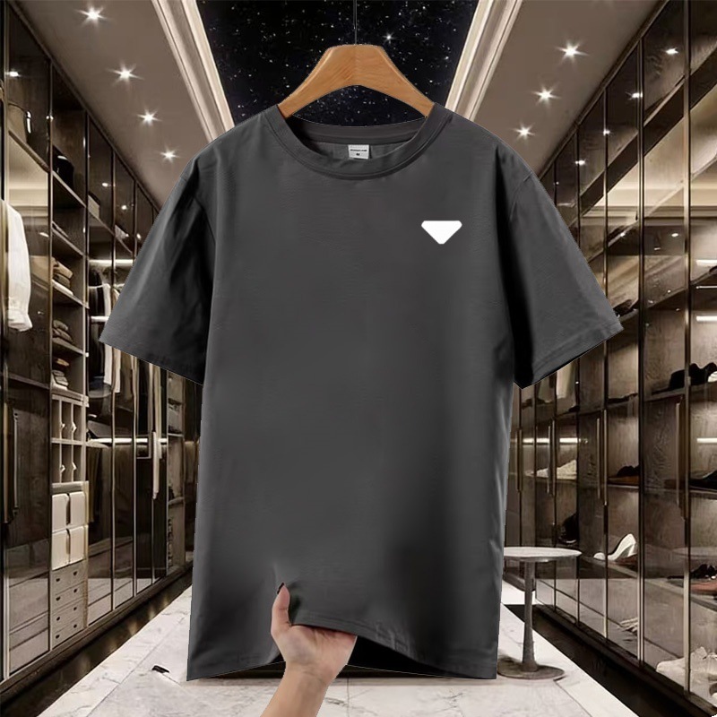 Free shipping luxury Men's T-Shirts Summer men's short sleeved round neck solid color loose casual T-shirt