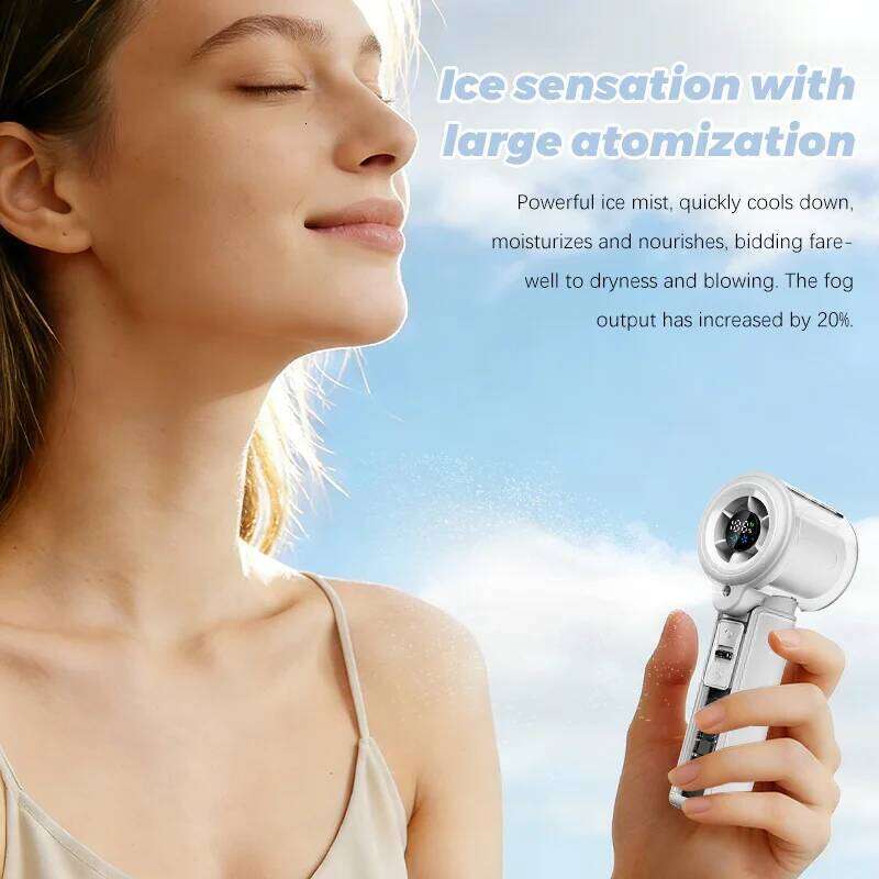 100-Gear Cool Water Replenishing Spray Fan LED Display Screen with AI Intelligent Timing for Outdoor Office Home Low Noise Fans