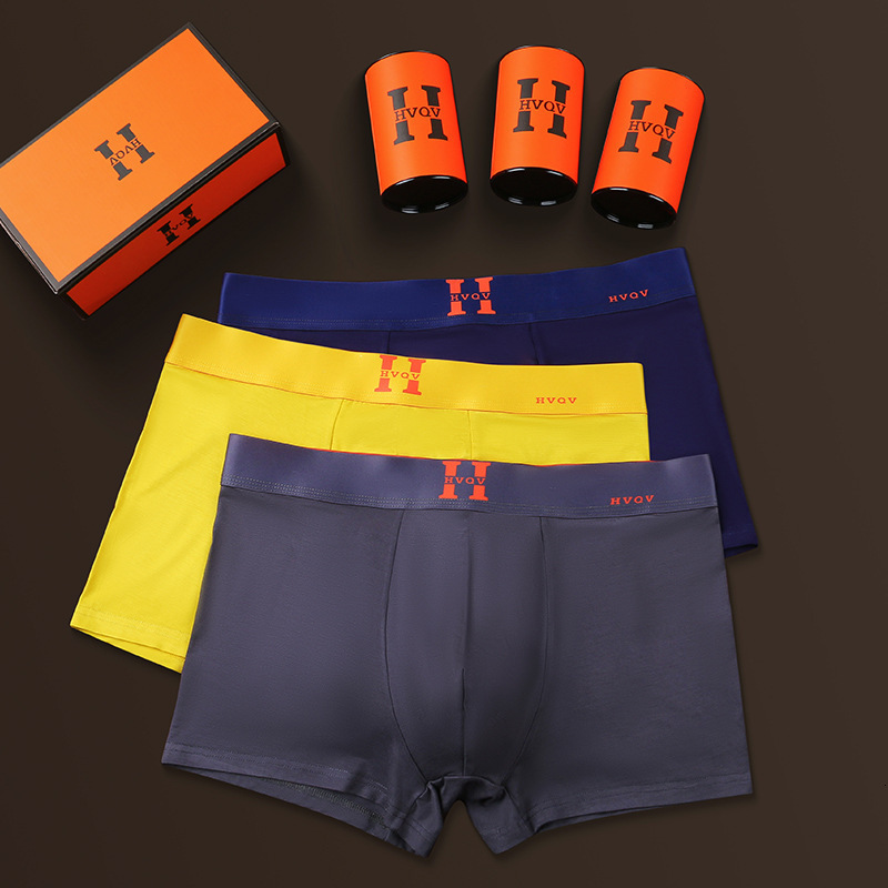 Premium Plus Size Breathable Elastic Waist Designer Magnetic Mens Underwear Tech Thermal Sensing Modal Ultra Thin Comfortable Daily Wear Square Box Bo