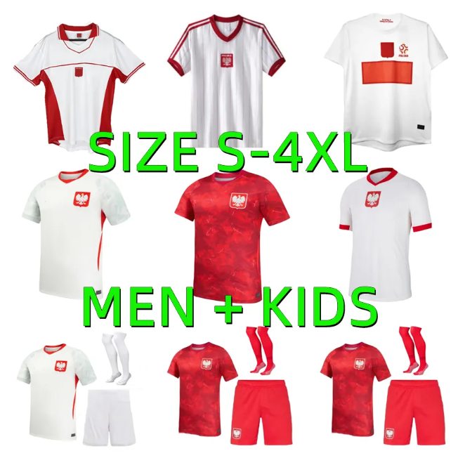2026 World Cup LEWANDOWSKI Poland Soccer Jerseys 24 25 26 27 Polska MILIK PISZCZEK PIATEK GROSICKI KRYCHOWIAK ZIELINSKI 1982 1997 2012 retro football shirt Men kids