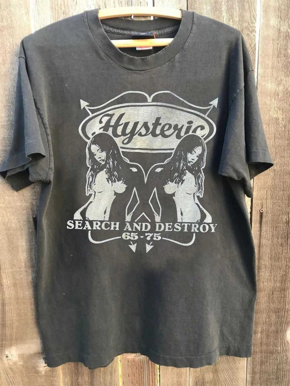 Hysterical Glamour Search and Destroy Print Japan Archives 2000s T-Shirt Mens Summer New Mens Womens Cotton TopT260504