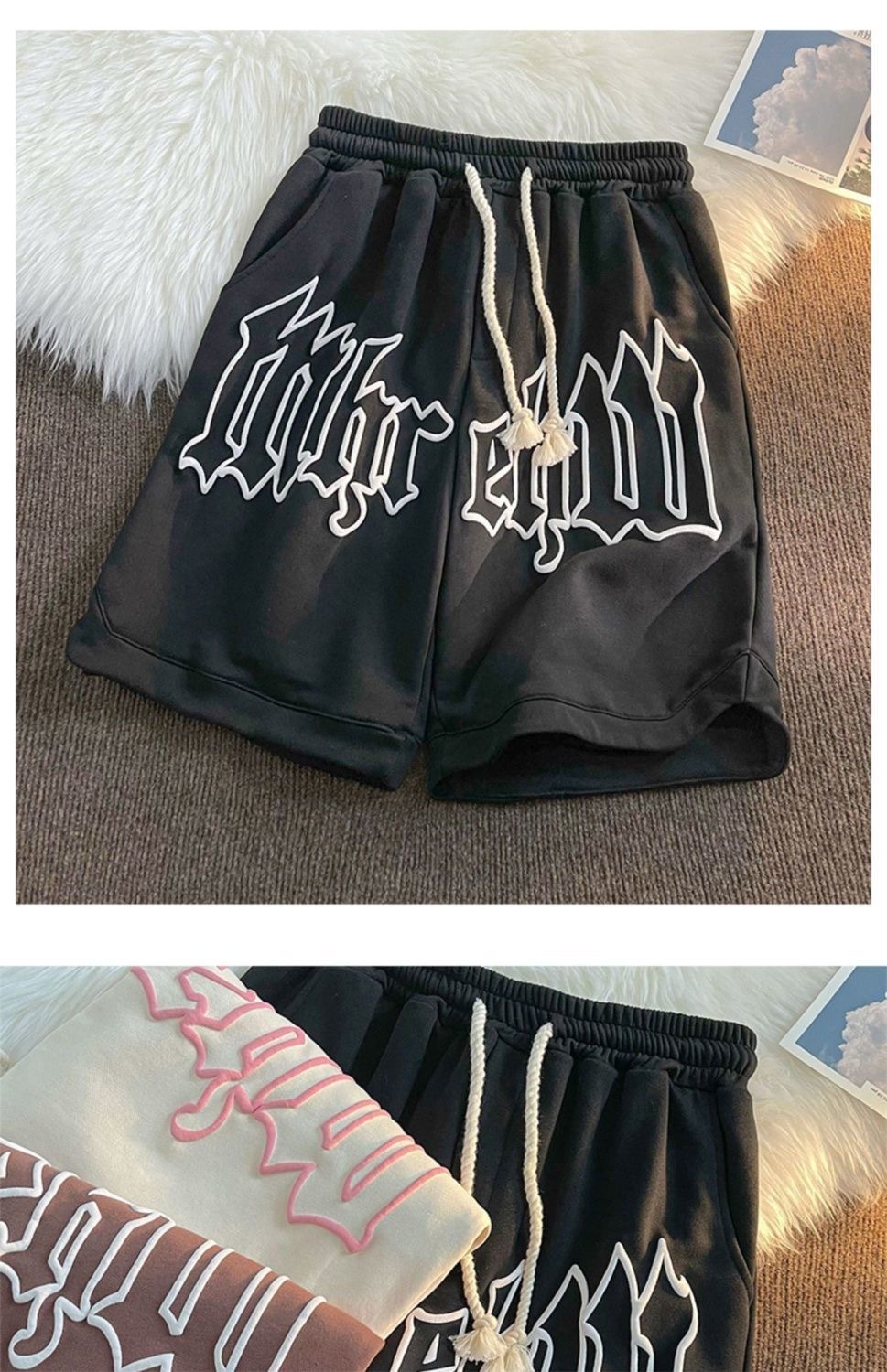 Men's Foam Printed Shorts, Summer American Trendy Loose Ins Hot Style Casual Basketball Five-Point Pants