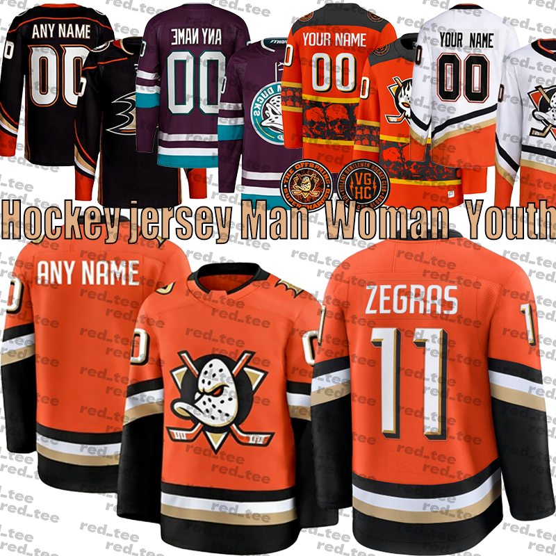 #11 Trevor Zegras anaheim hockey jersey mighty ducks jersey Troy Terry Frank Vatrano Leo Carlsson Beckett Sennecke Lukas Dostal John Gibson Charlie Conway jerseys