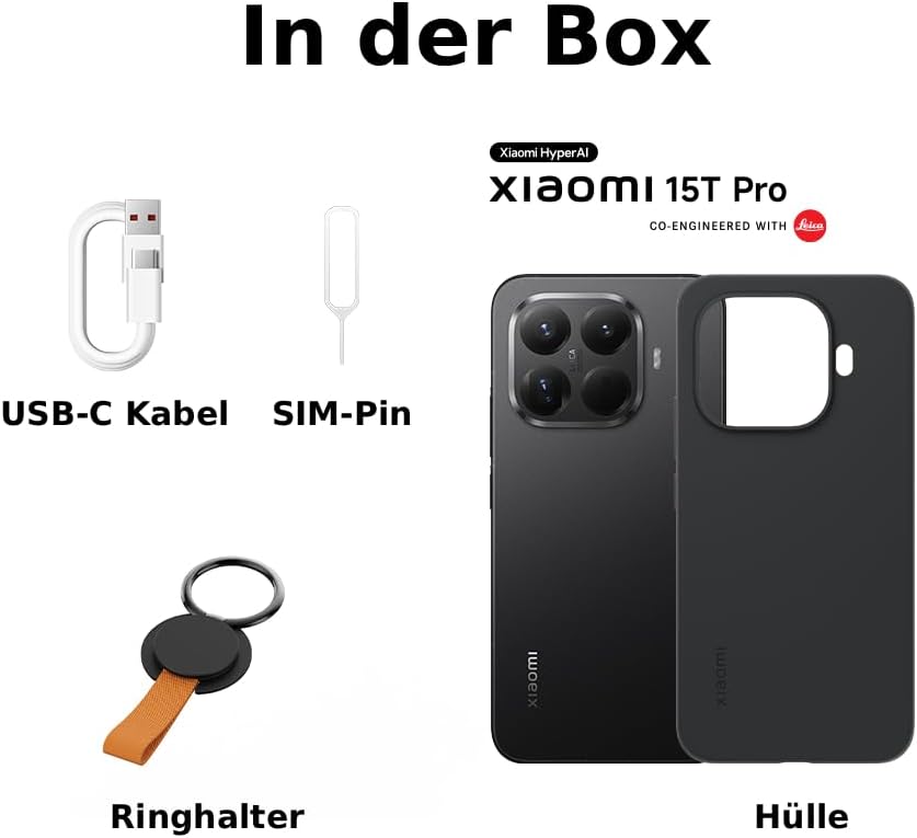 Xiaomi Smartphone, Xiaomi 15T Pro 12+256 GB, 6.83 Inch 144 Hz Eye-Friendly Display, MediaTek Dimensity 9400+, 50MP Leica 5X Pro Telephoto Lens, 5500 m