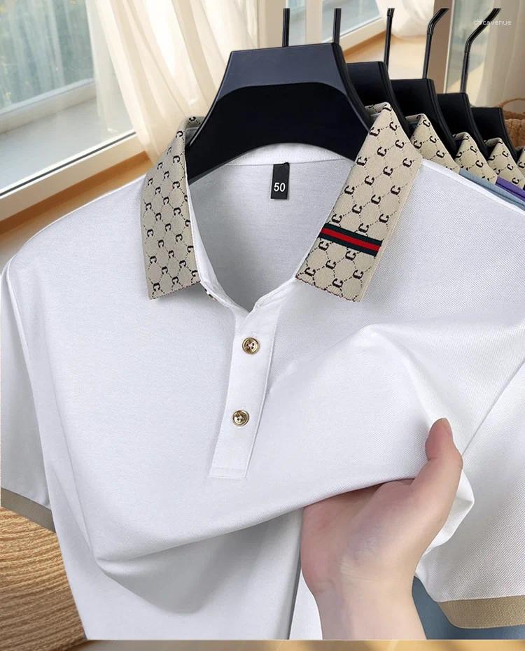 Mens Polos 2026 Summer Short Sleeved Solid Color Polo Shirt Comfortable Wrinkle Resistant Breathable Casual High-quality T-shirt