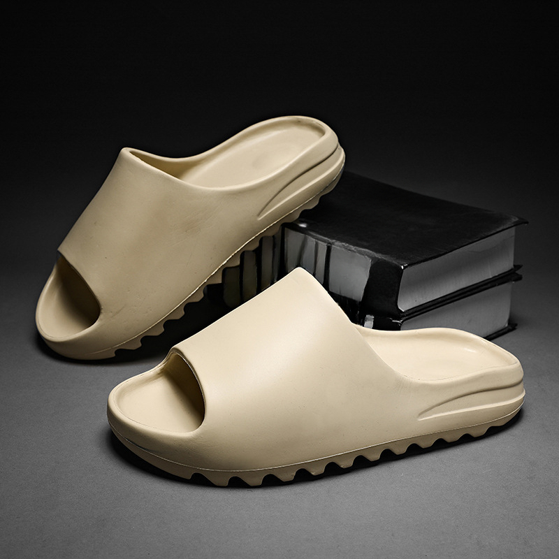 new outdoor trend oversized summer thick soled couple slippers that can be stepped on lightweight men s non slip beach shoes vacation shoes