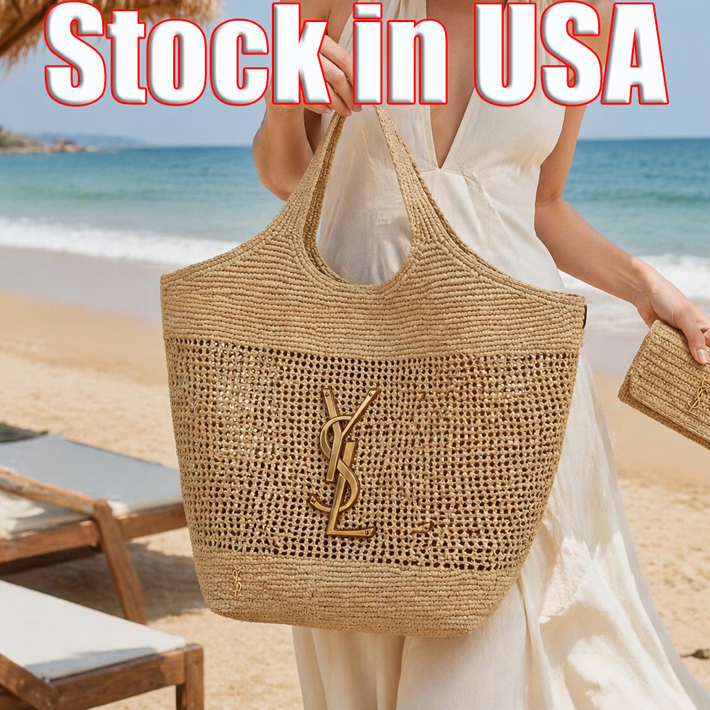 Beach Bag Designer Bag yslbagg Tote bag Luxury Bag Summer Straw Woven Bag Tote Large Capacity Shopping BagShoulder Bag Vacation Fashion Classic Women's Fast Delivery