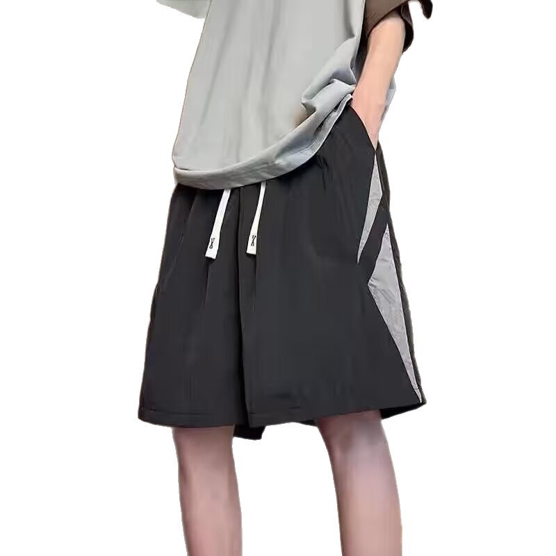 Men's Summer Casual Shorts, Ice Silk Breathable Quick-Drying Thin Loose Streetwear Sports Running Beach 5 Inch Shorts