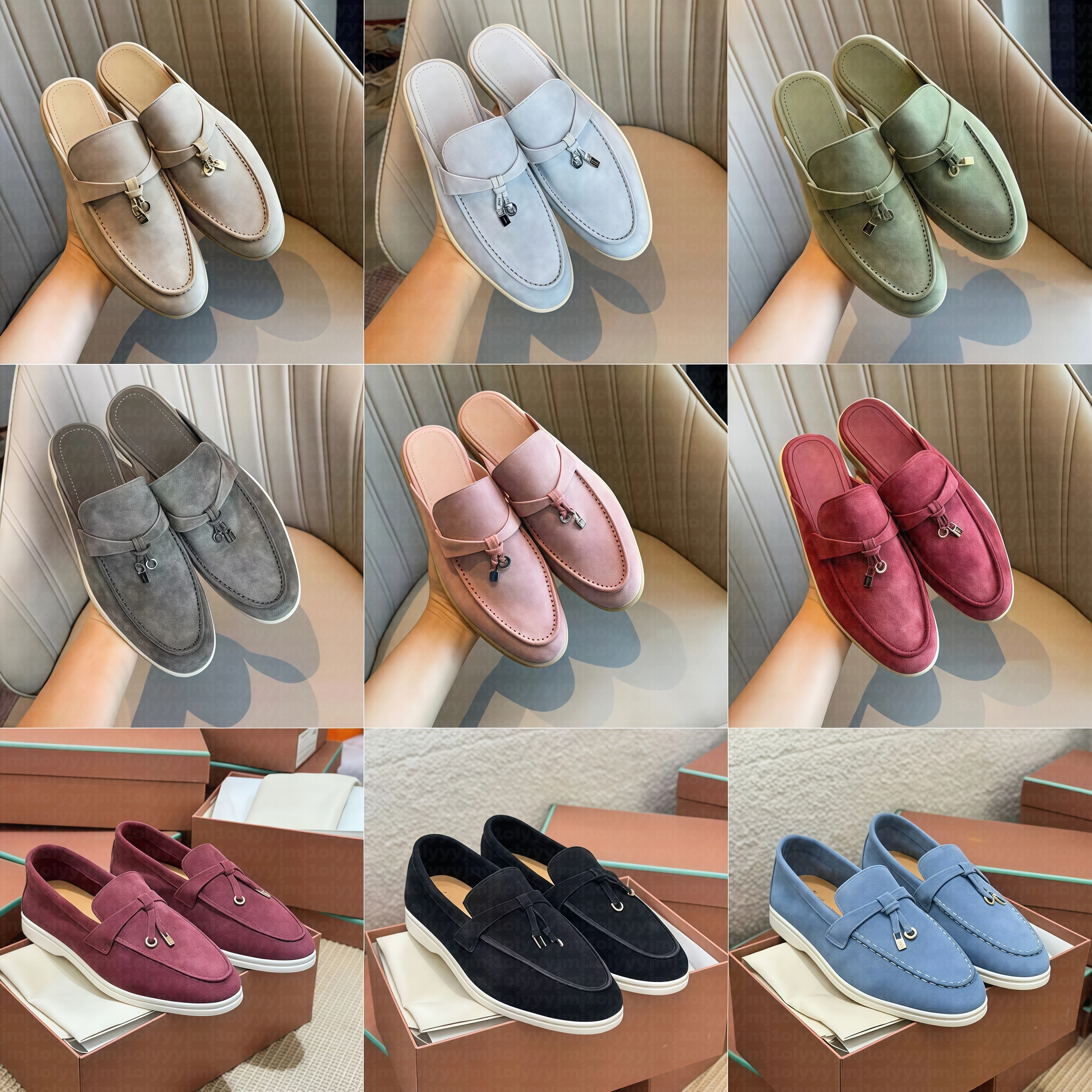 Loafers Designer shoes Walk Charms suede Casual Shoes Mens Womens Suede Couple Shoe Genuine Leather Flat For Men Women Size 36-43