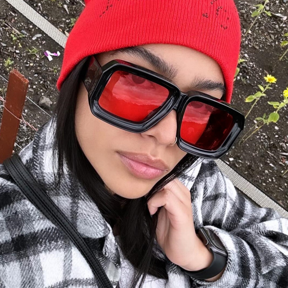 Designer Sunglasses Luxury Style Square Frame Wide Edge Sunglasses Outdoor Mountaineering Cycling Windproof Sunscreen Glasses Women's Fashion Acc - view 3
