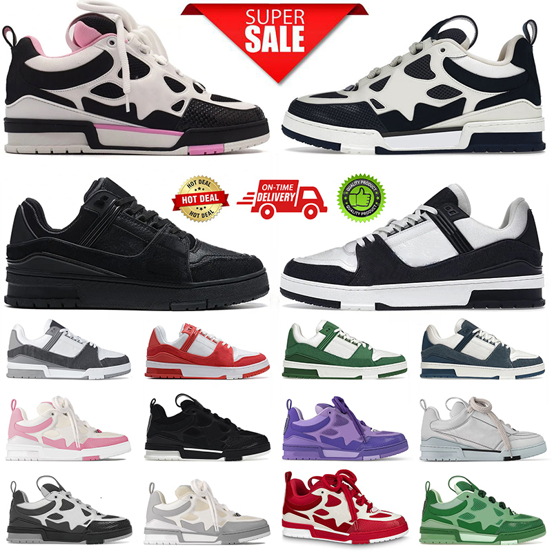Designer For Shoes Womens Mens Luxury Skate Sneakers White Black Denim Blue Pink Platform Skateboard Trainer Sports Outdoor