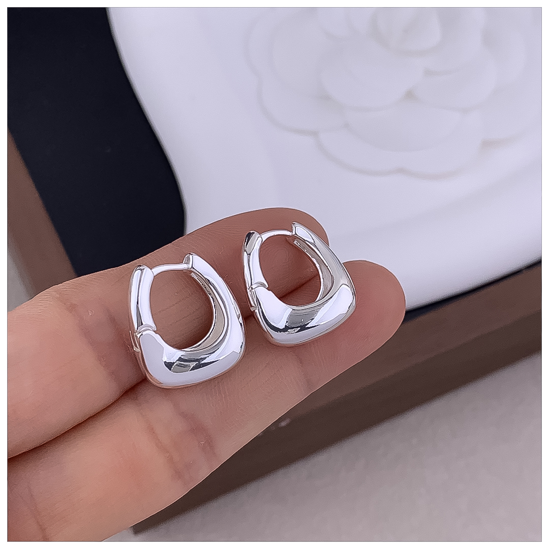 Designer Earrings Designer Earrings Women 18K Gold Silver Plated Earring Matte C Shape Hoop Earrings Luxury Jewlery Designer Sparkling Free Shipping B