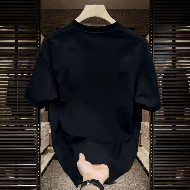 Designer 2026 260g Heavy Weight Double Yarn Combed Short-sleeve T-shirt For Men, Summer Cool Luxury Feel, Loose Fit, Round Neck, Trendy Brand, Versati