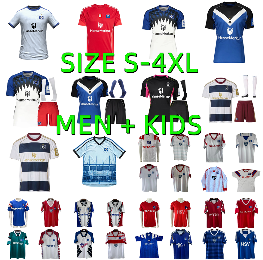 25 26 27 Hamburger SV Soccer Jersey retro 1979 1980 1983 1984 1986 1992 1993 DOMPE MEFFERT SELKE PHERAI ELFADLI LEIBOLD GLATZEL 2026 2027 HSV men Kids kit football shirt