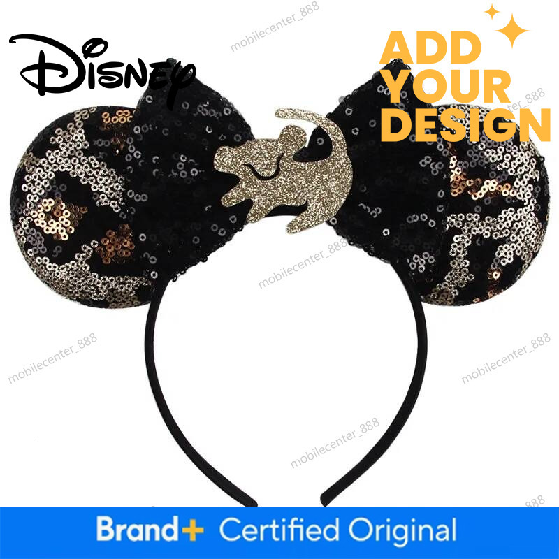 Designer Disney Disney Leopard Print Headband Mickey Mouse Ears Headbands For Girls Kid Women Party Sequins Bow Hair Accessories Adult Hairbands Luxur