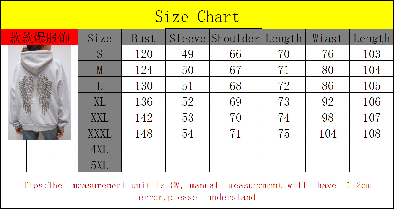 Women's Hoodies Trendy Elegant Casual Pullover Autumn Easy Match Sequin Wing Print Hoodie Tops Lady Loose Commuter Office Clothes