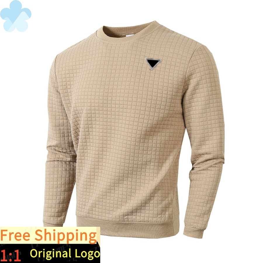 Designer Omao's new autumn-winter men's pullover with round neck, long sleeves and check pattern, with a hood. leworld2026cup
