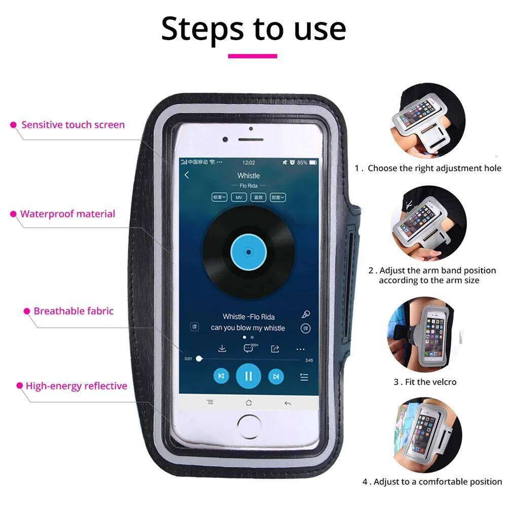 Sports Phone Armband Gym Running, Outdoor Sweatproof Arm Band Holder, Universal Case for iPhone Samsung Mobile Phones 7 inch