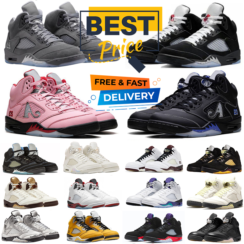 Designer j5 5 5s Basketball shoes 5s Wolf Grey 5s Black Metallic 5s Racer Blue Bubblegum 35th Anniversary Plaid Halloween Sunset Grape 5s Sneakers for Men and Women